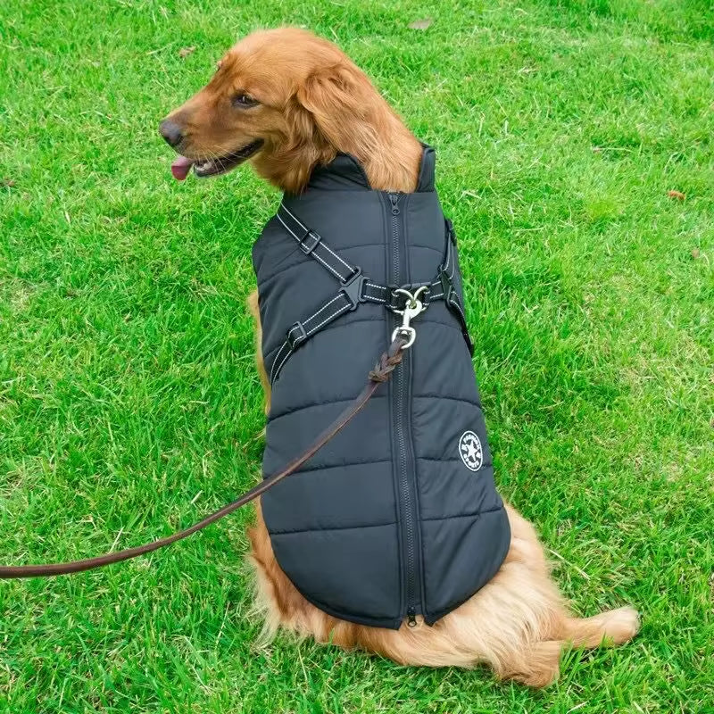 Waterproof Warm Dog Jacket Vest Winter Dog Clothes with Harness French-Bulldog Coat Pet Costume for Small Large Dogs Chihuahua